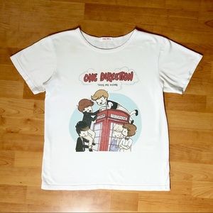 Aubj Bbi white short sleeve Graphic Tee One Direction Take Me Home size S